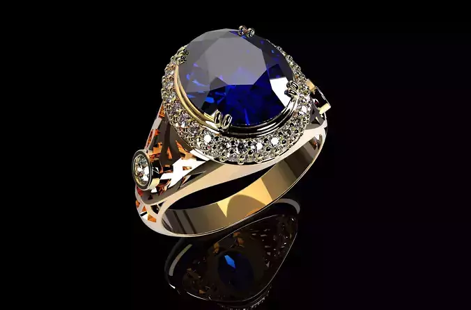 MEN RING ROYAL BLUE SAPPHIRE