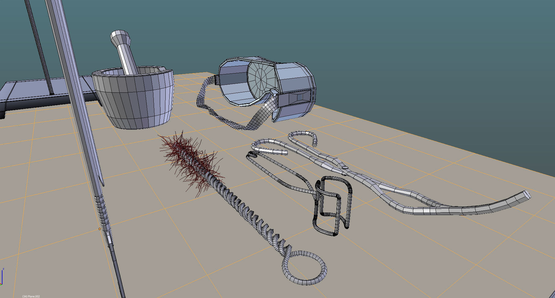 Chemistry equipment Low-poly 3D model_9
