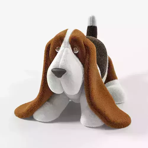 Stuffed Toy Basset Hound  3D model