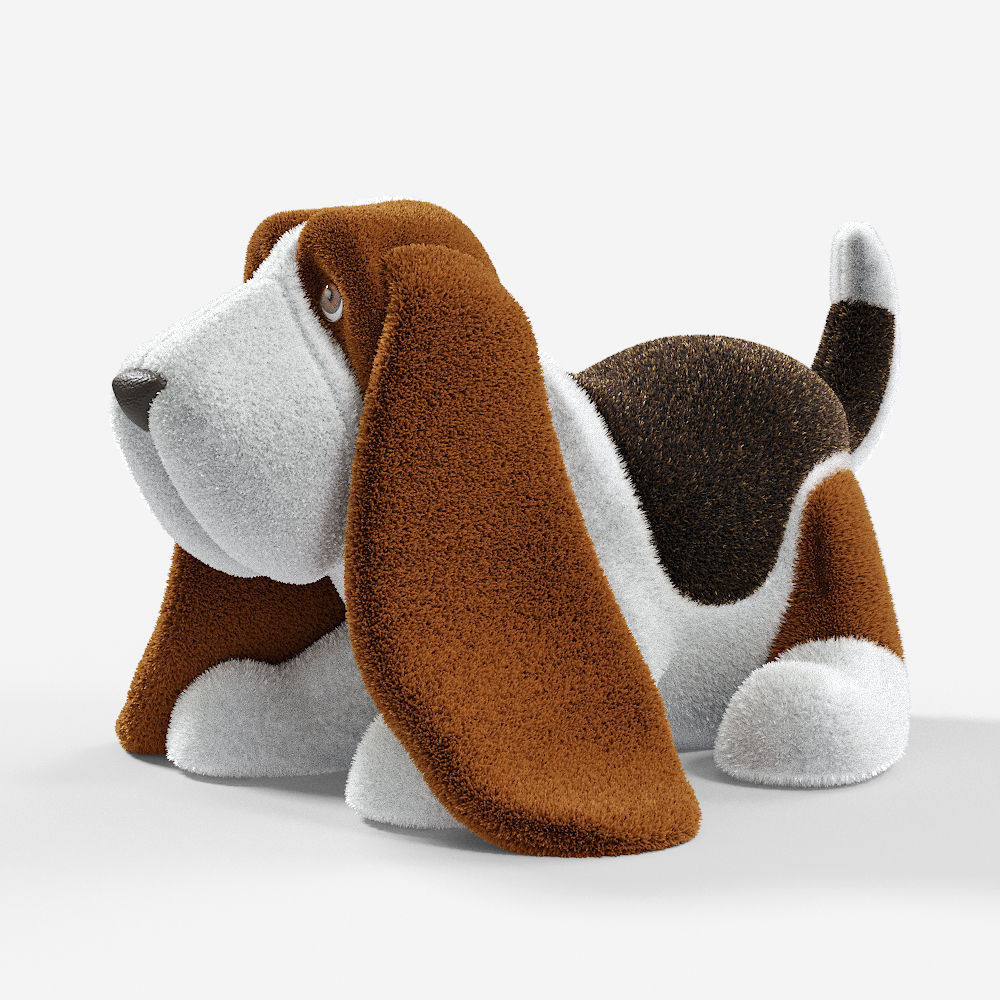 Stuffed Toy Basset Hound  3D model_1