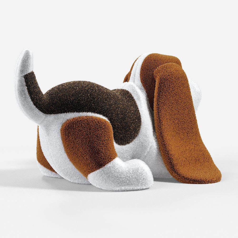 Stuffed Toy Basset Hound  3D model_2