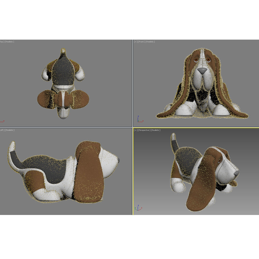 Stuffed Toy Basset Hound  3D model_6