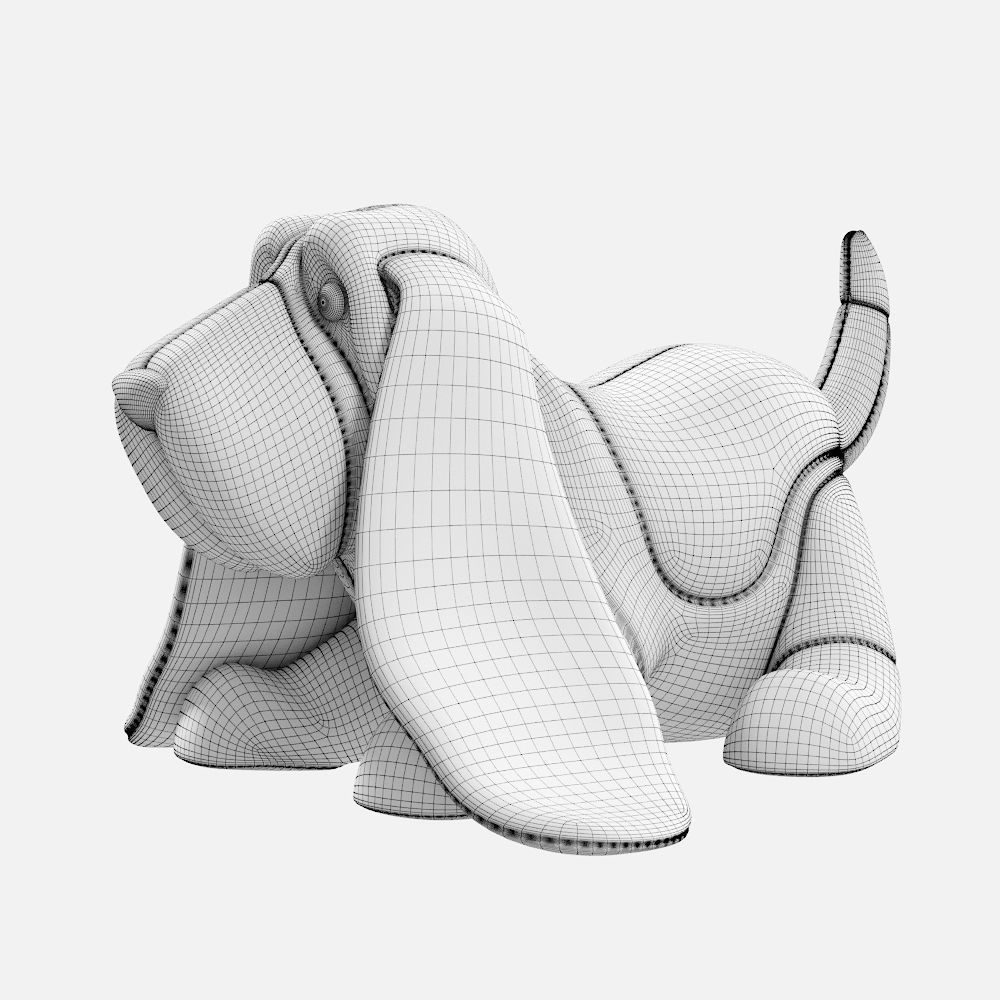 Stuffed Toy Basset Hound  3D model_4