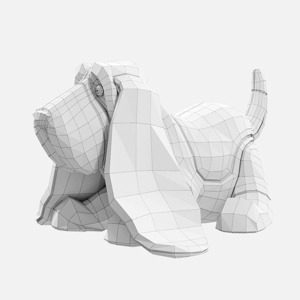 Stuffed Toy Basset Hound  3D model_5