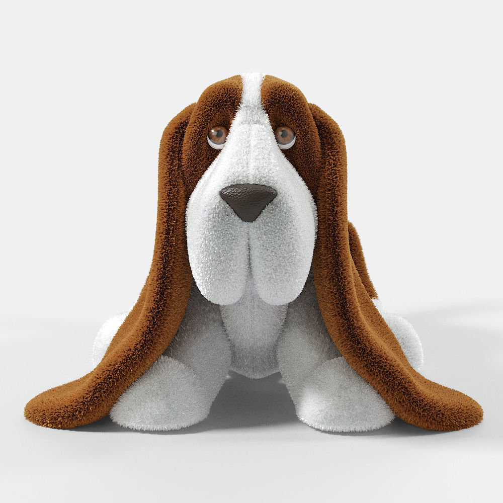 Stuffed Toy Basset Hound  3D model_3