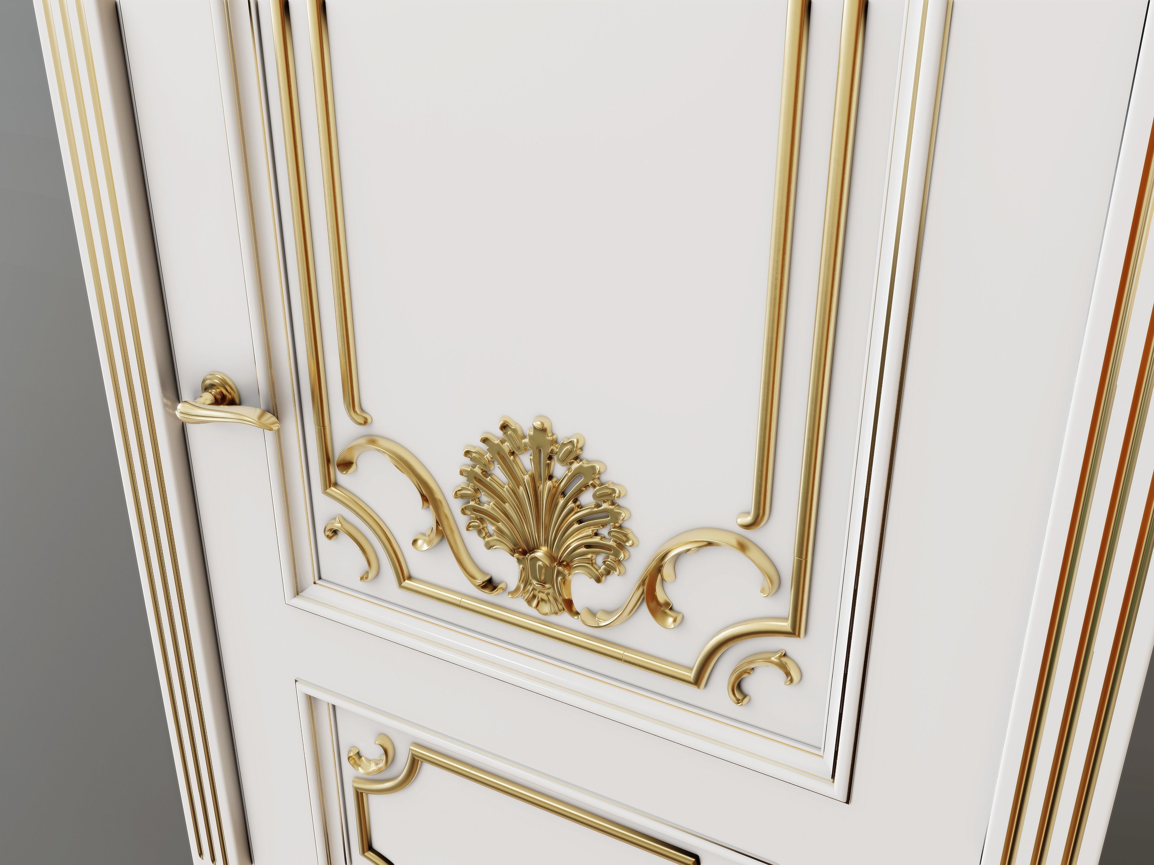 Classic Baroque Door 3D model_2