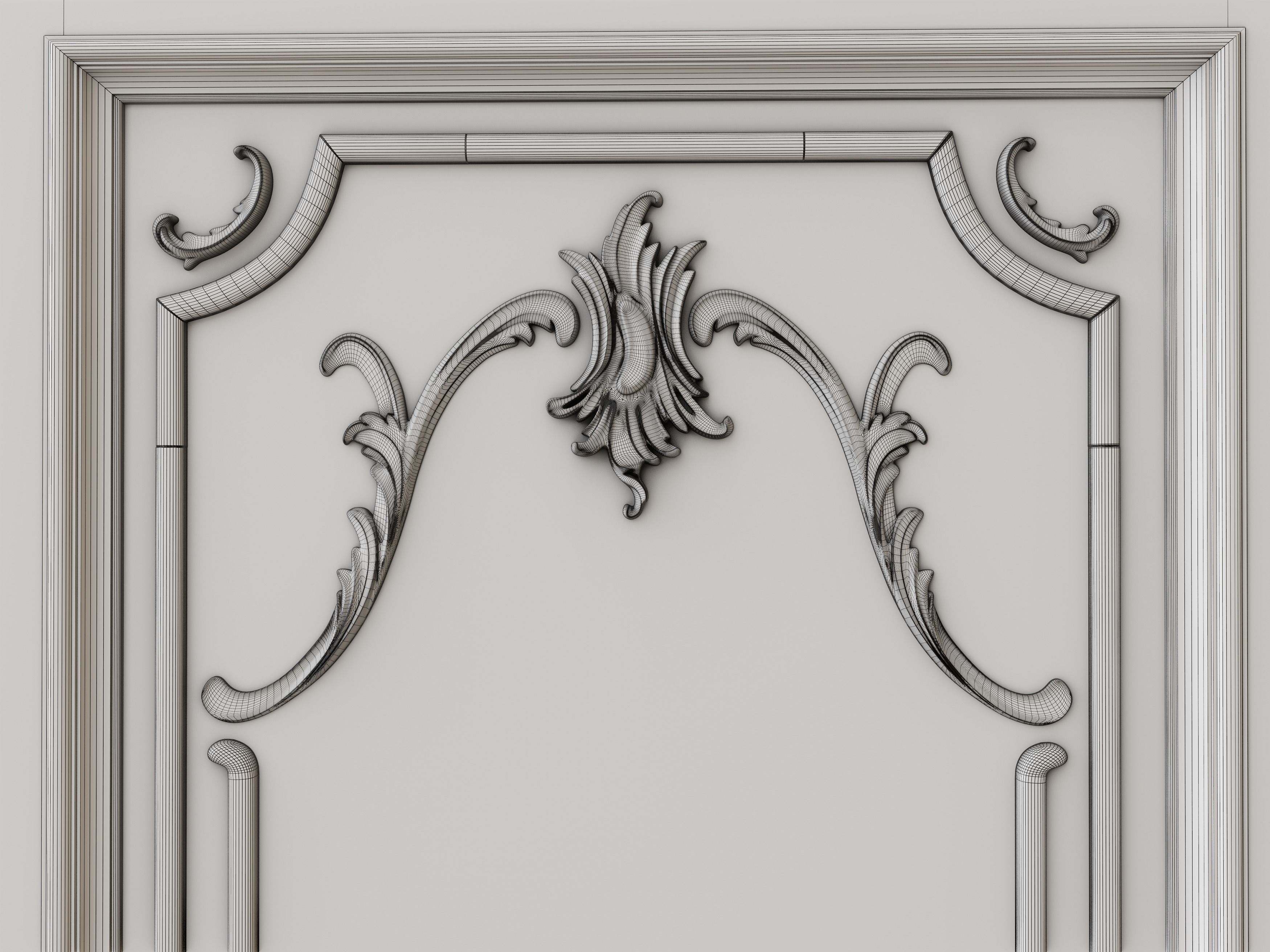 Classic Baroque Door 3D model_6