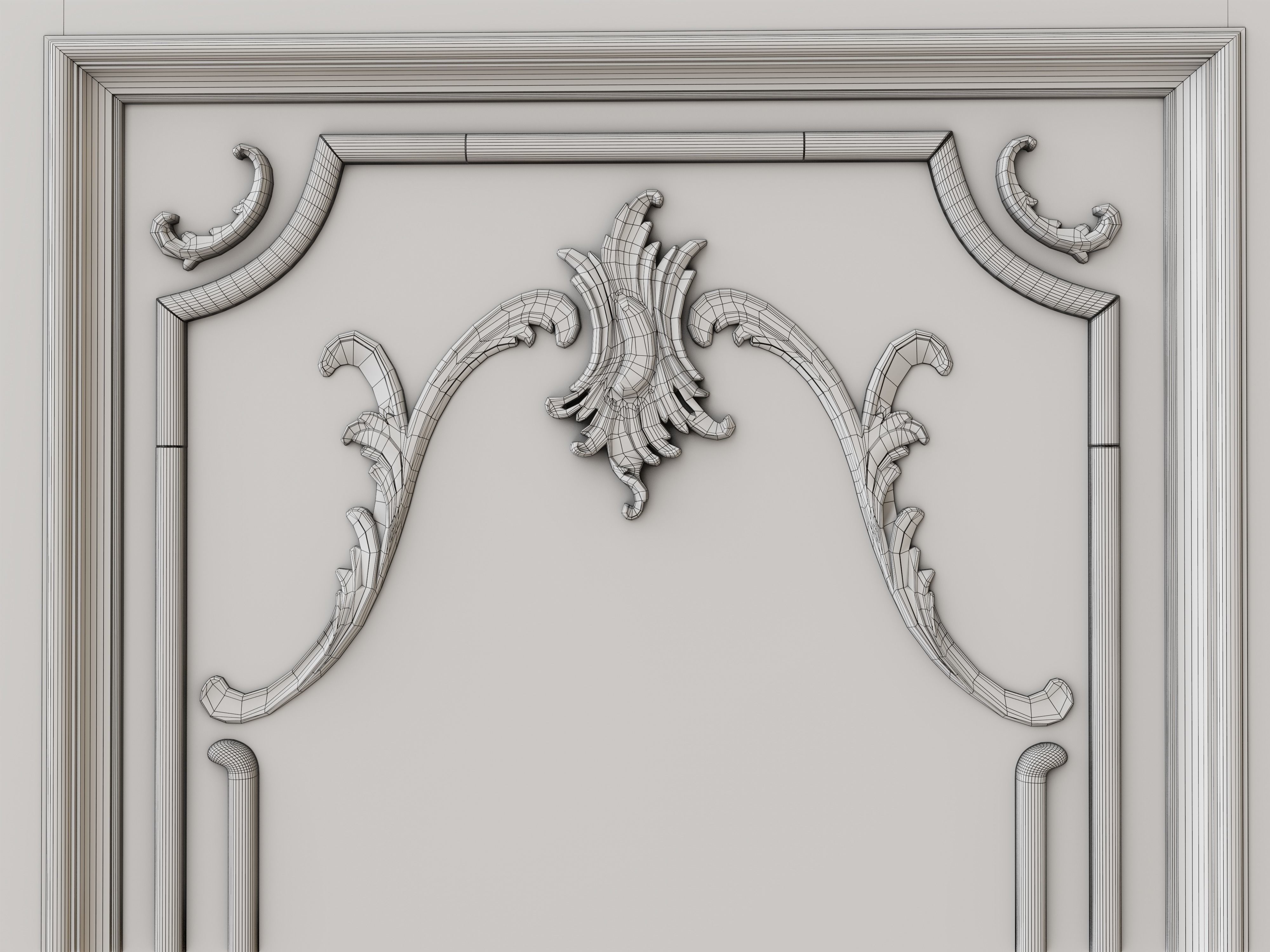Classic Baroque Door 3D model_5