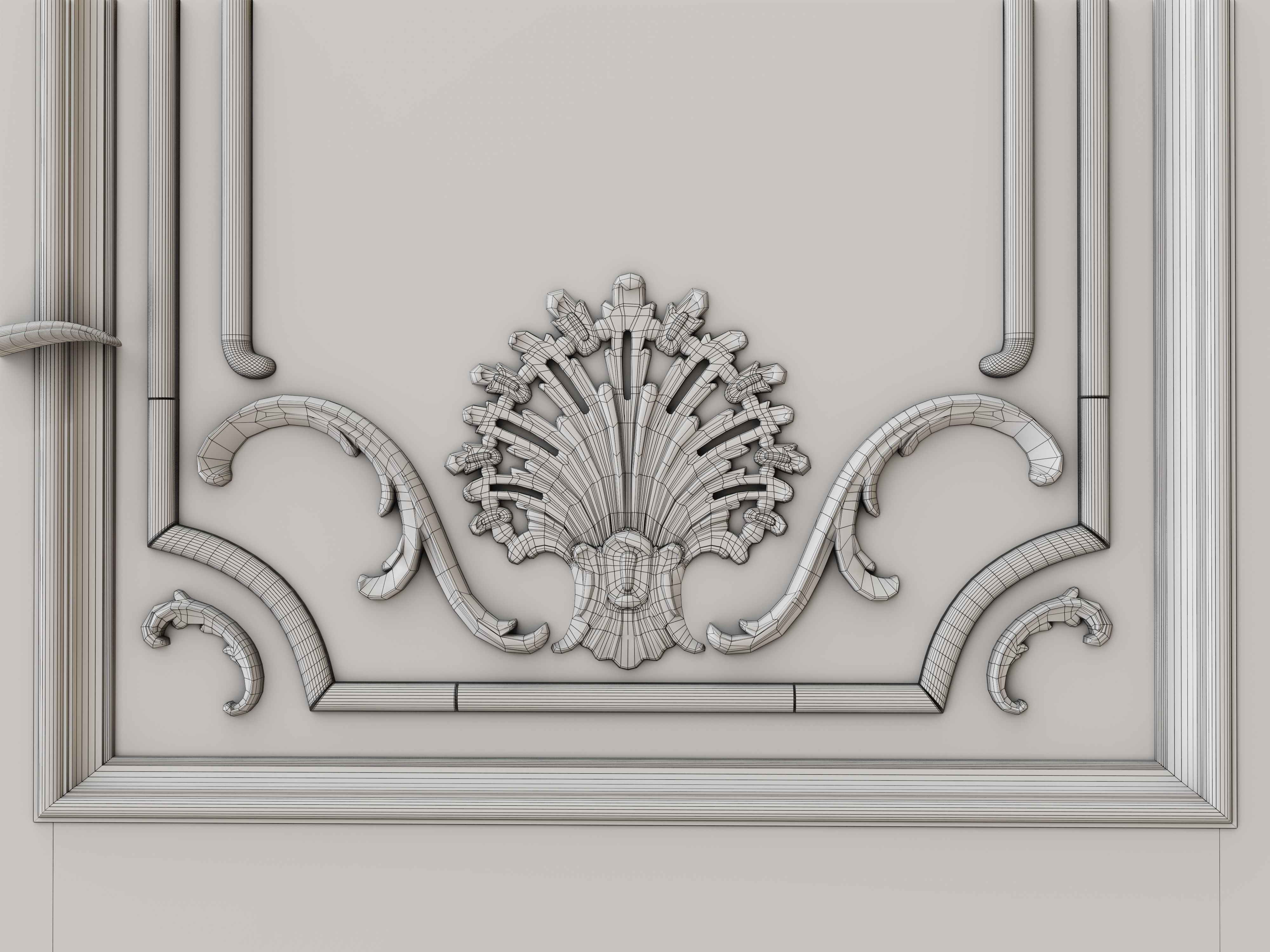 Classic Baroque Door 3D model_7