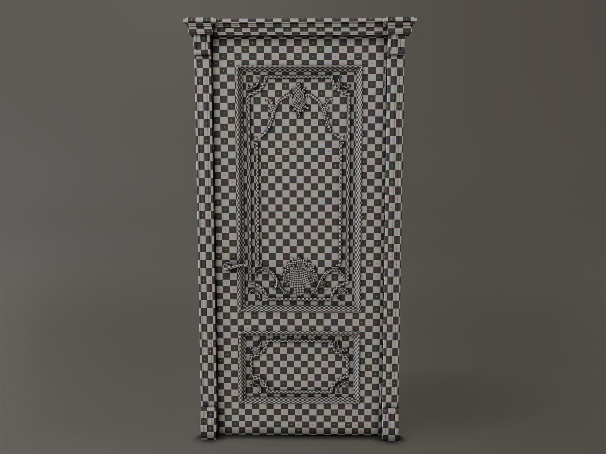 Classic Baroque Door 3D model_3