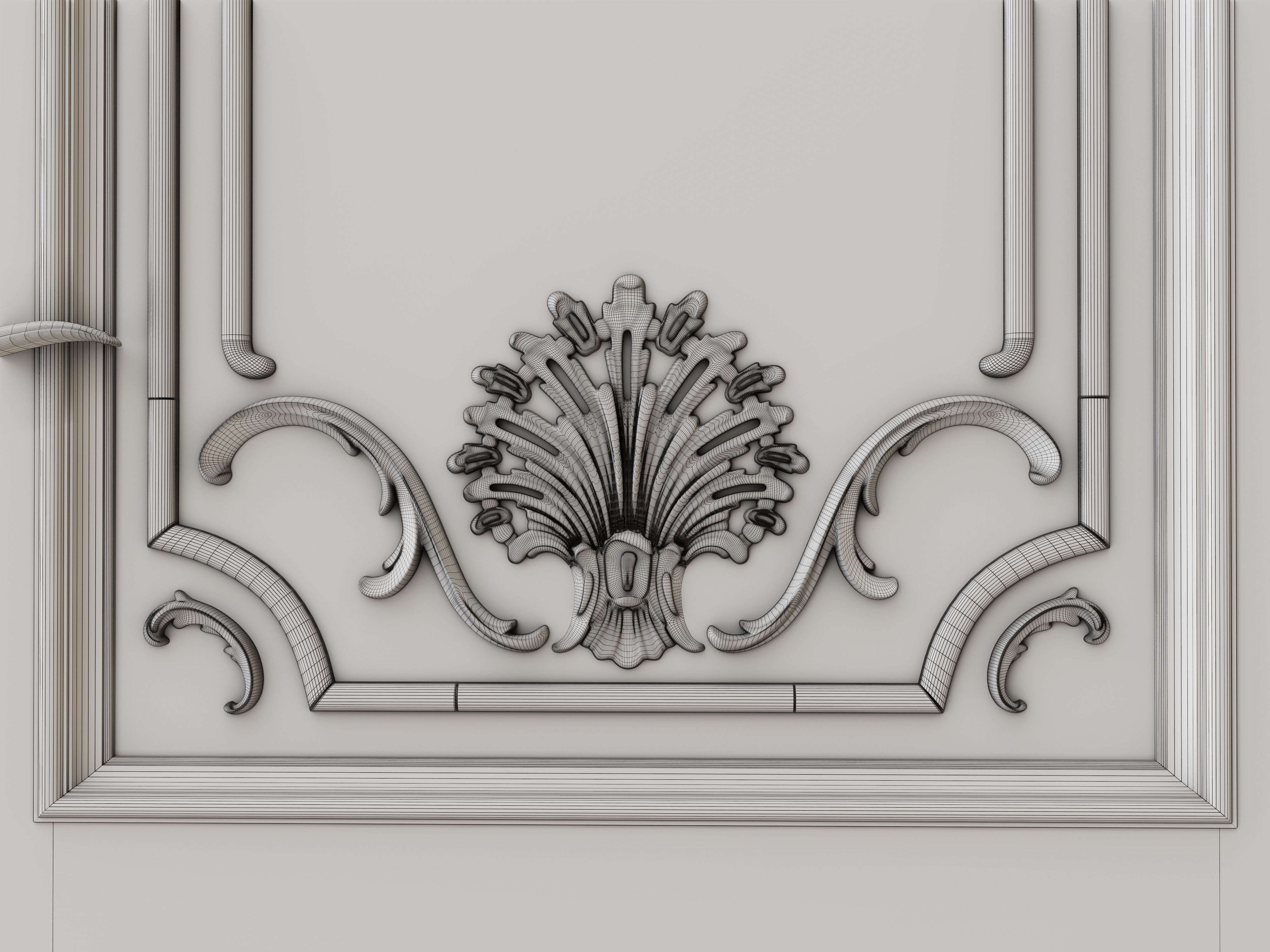 Classic Baroque Door 3D model_8