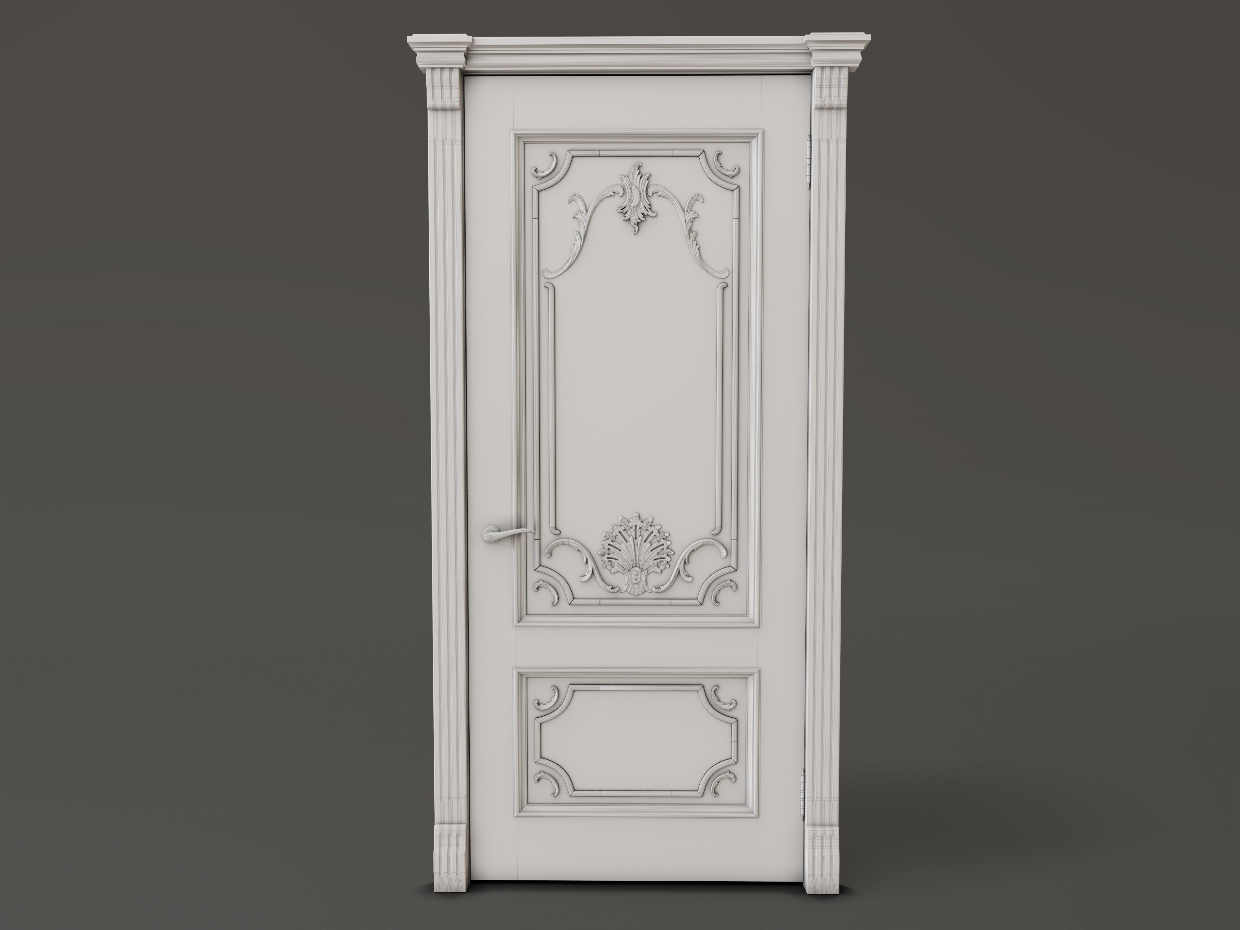 Classic Baroque Door 3D model_4