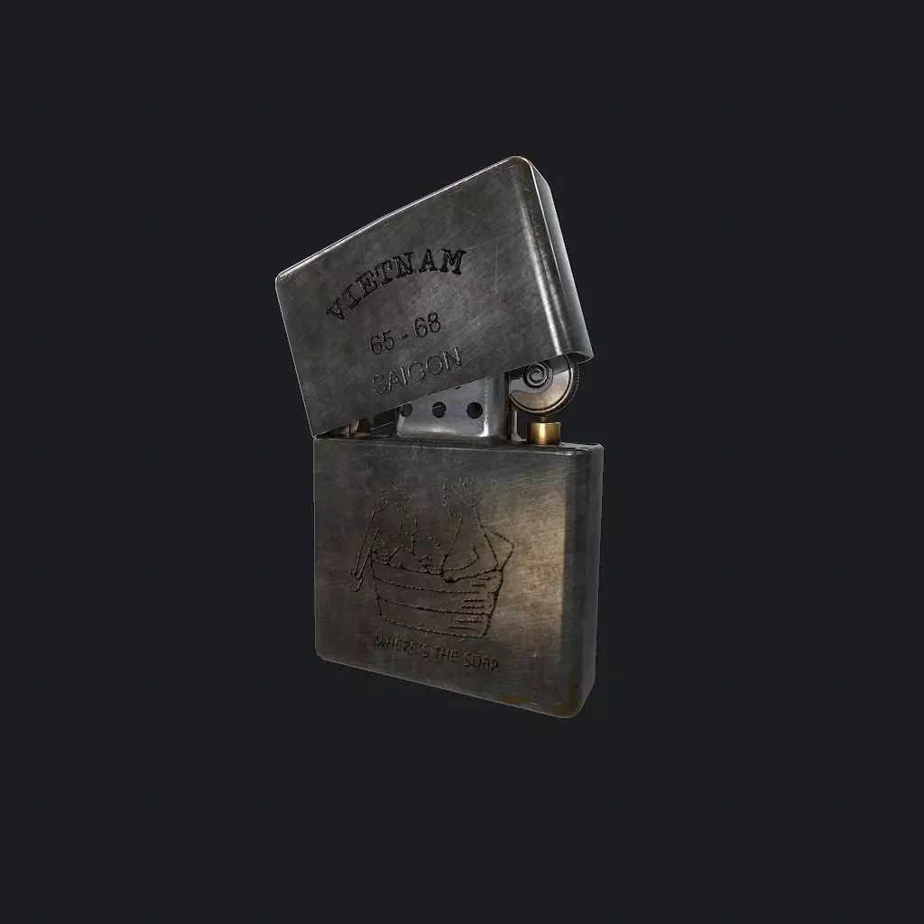Zippo metal lighter Low-poly 3D model