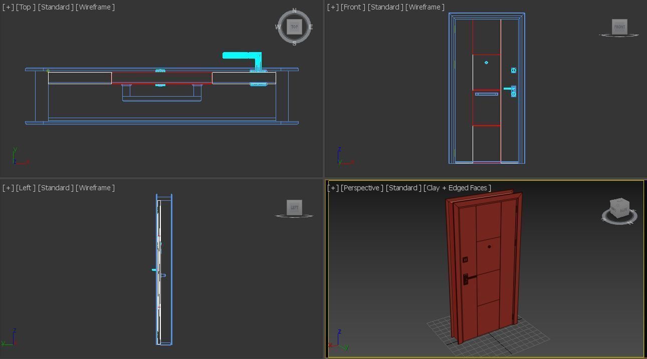 Apartment Door Low-poly 3D model_2