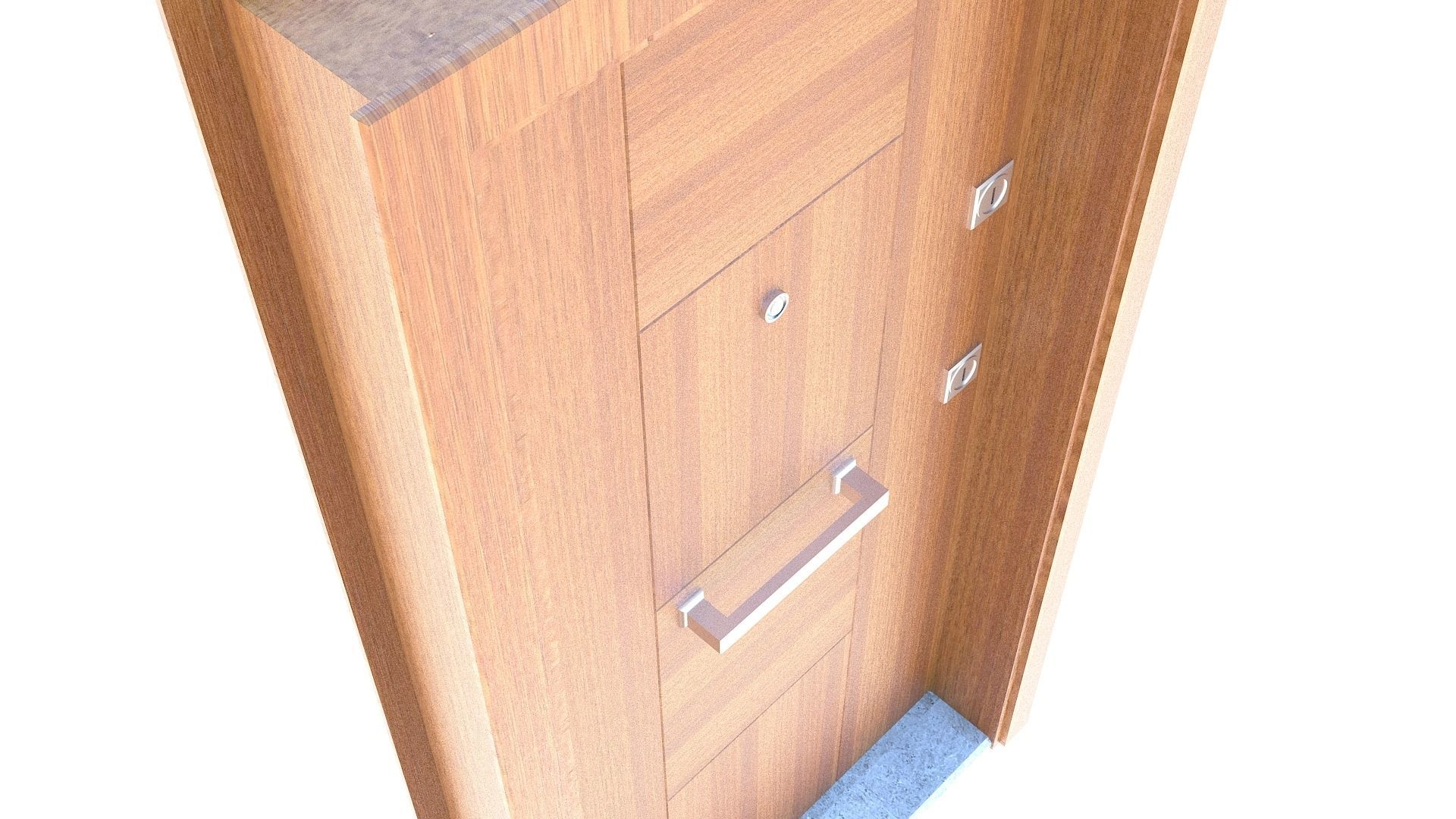 Apartment Door Low-poly 3D model_1