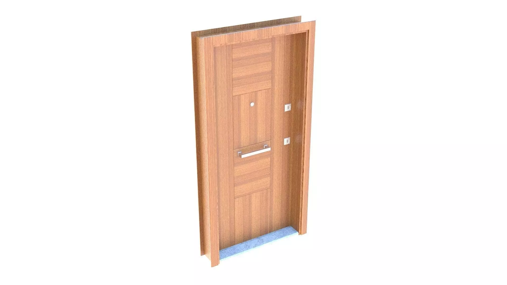 Apartment Door Low-poly 3D model_0