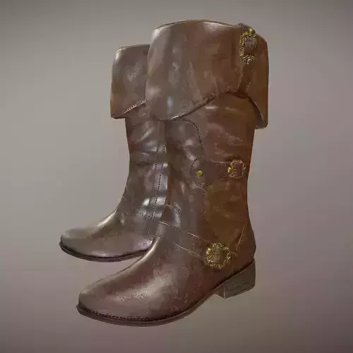 Pirate Boots Low-poly 3D model