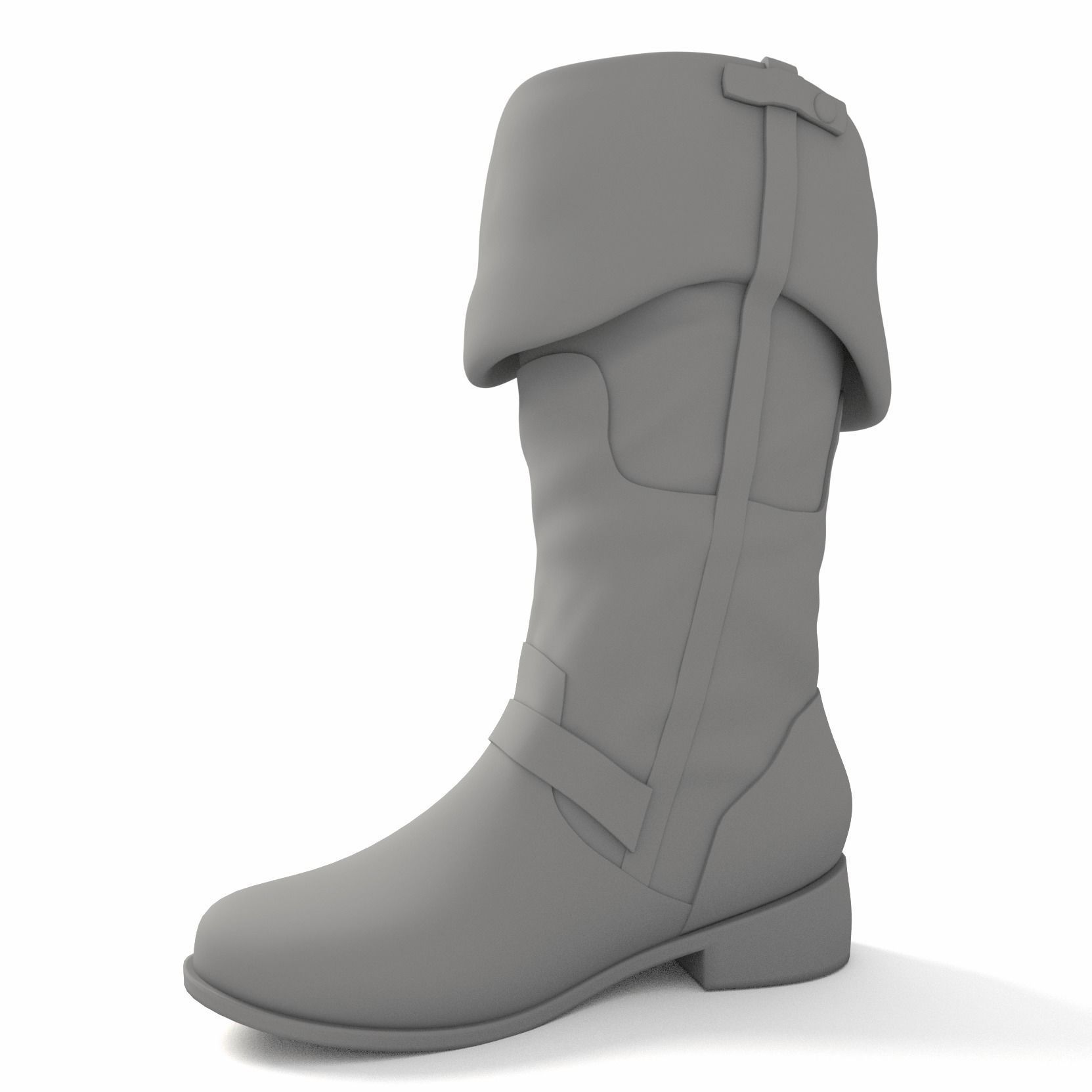 Pirate Boots Low-poly 3D model_8