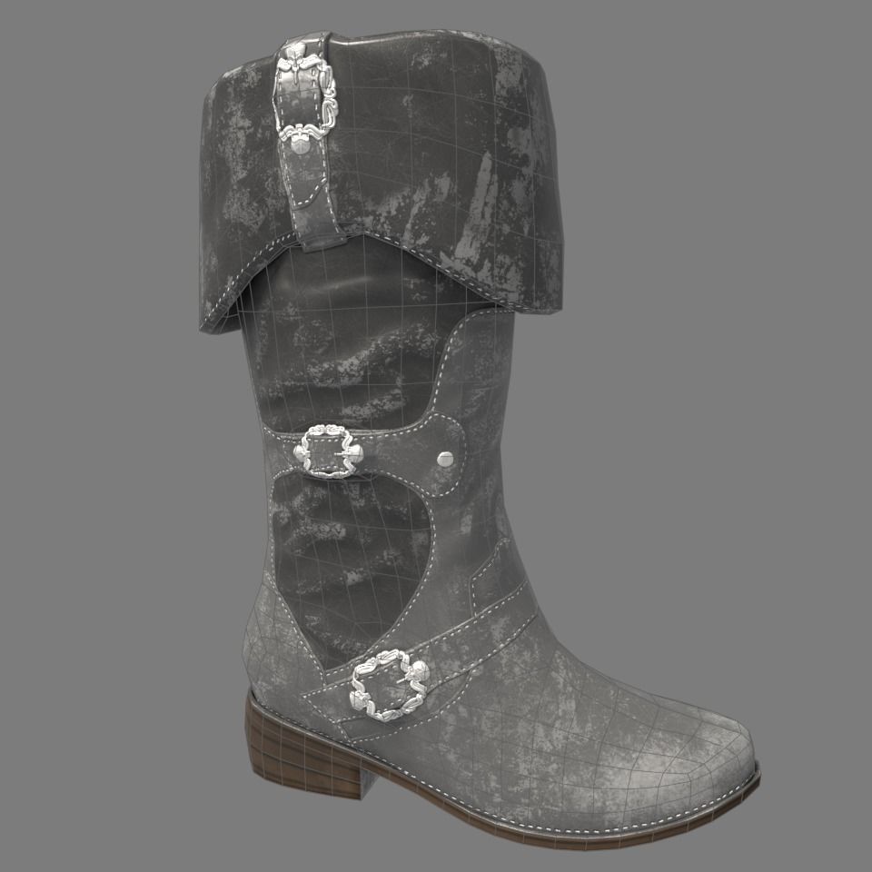 Pirate Boots Low-poly 3D model_4