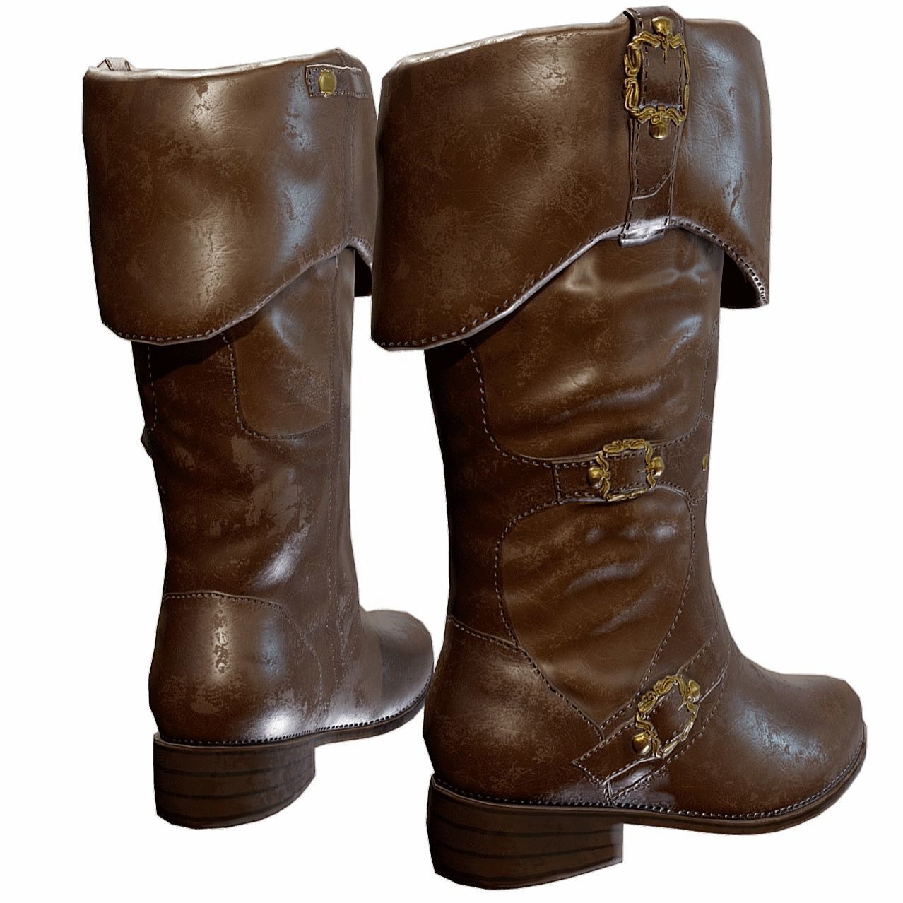 Pirate Boots Low-poly 3D model_2