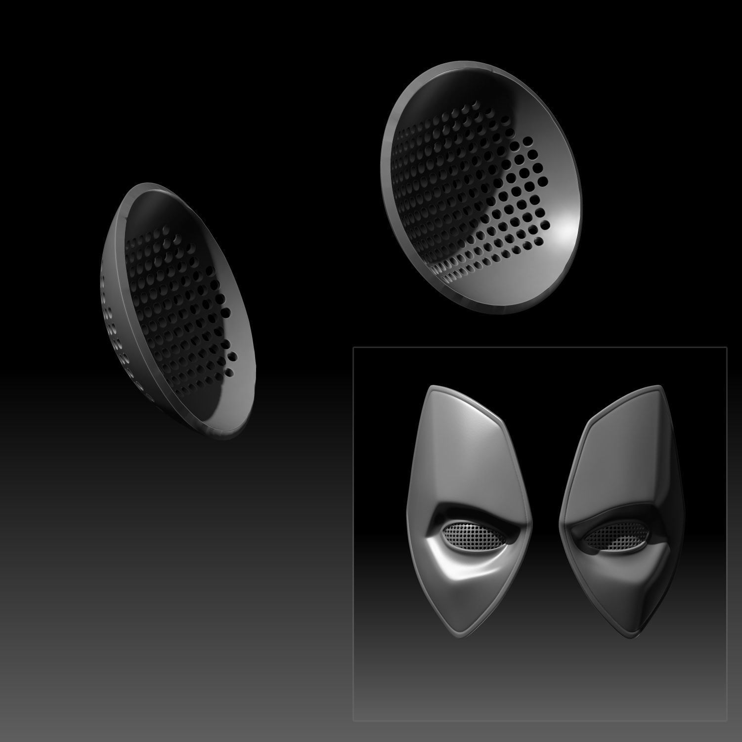 Deadpool Mask With Changable Lenses 3D Printable Model Fanmade 3D print model_4