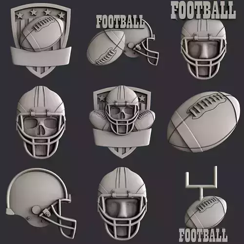 3d STL models for CNC set american football 3D model