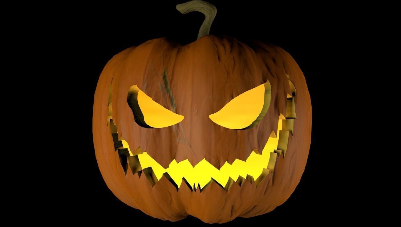 Scary Carved Pumpkin 3D model_2