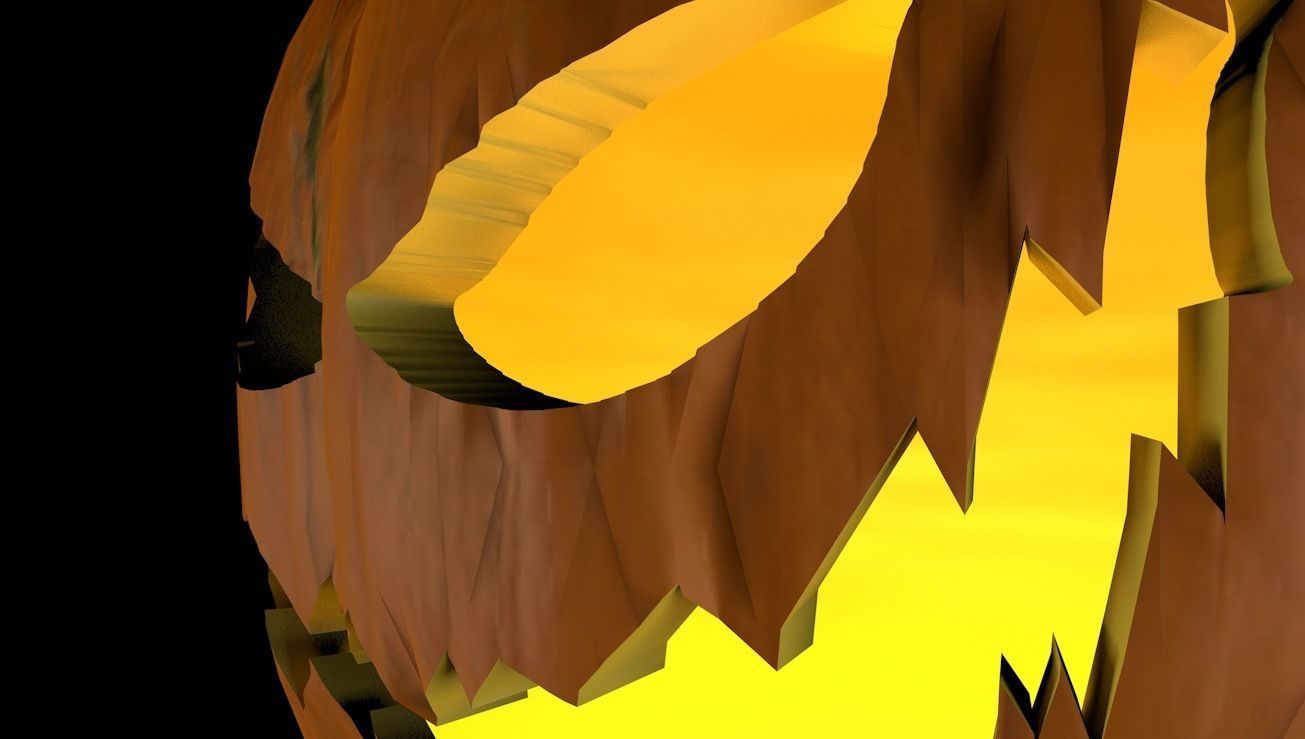 Scary Carved Pumpkin 3D model_3