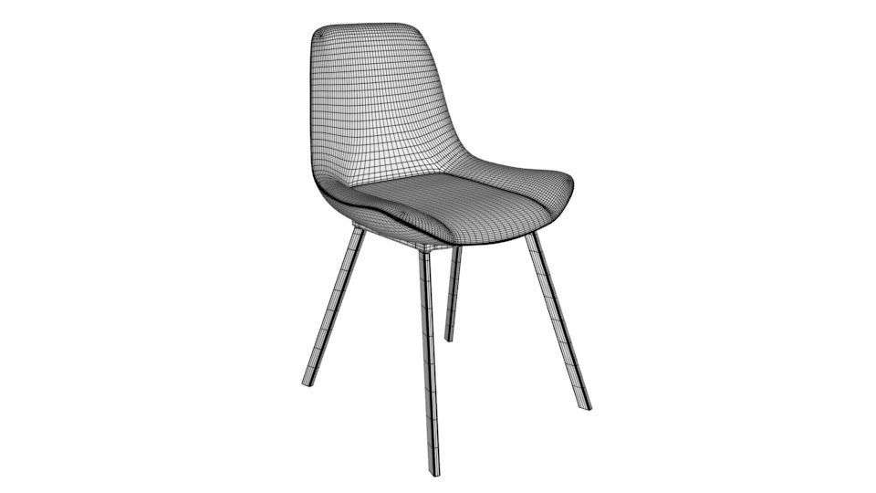 Velvet chair 3D model_7