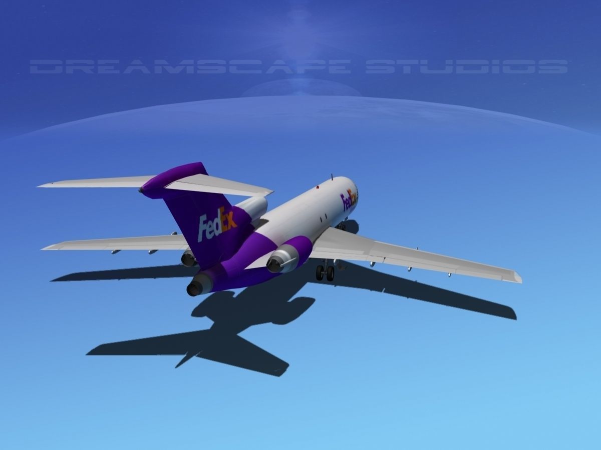 Boeing 727-200 FedEx 2 3D model_10