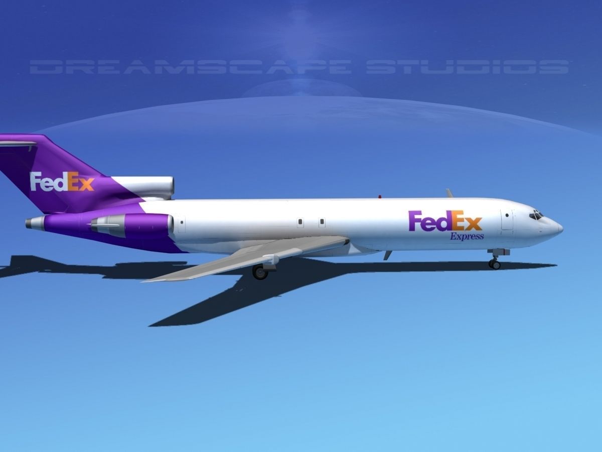 Boeing 727-200 FedEx 2 3D model_8