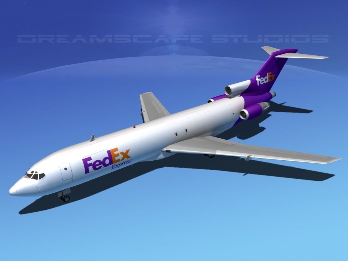 Boeing 727-200 FedEx 2 3D model_15