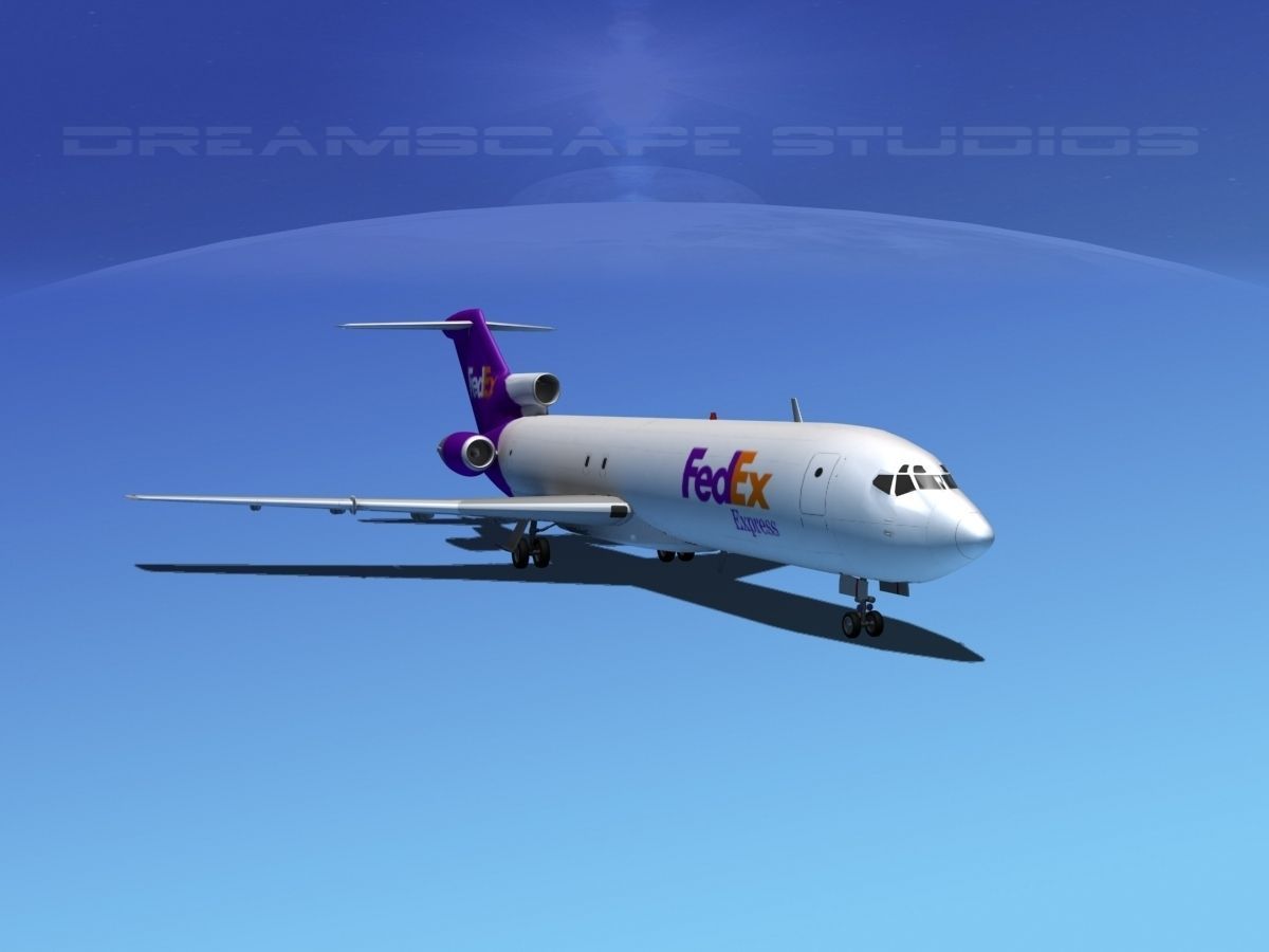 Boeing 727-200 FedEx 2 3D model_6