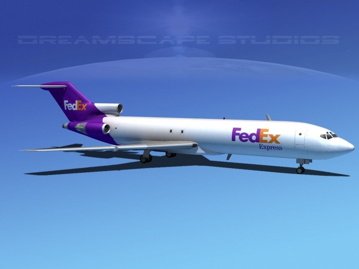 Boeing 727-200 FedEx 2 3D model_9