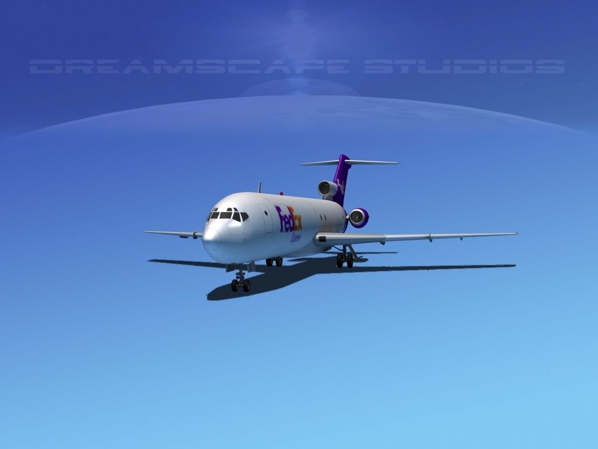Boeing 727-200 FedEx 2 3D model_7