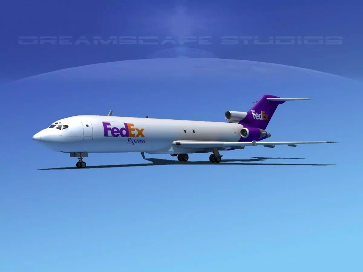 Boeing 727-200 FedEx 2 3D model_0