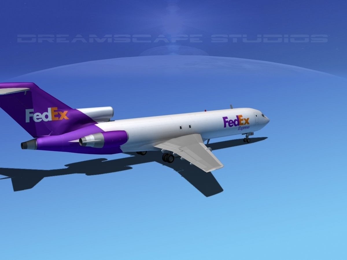 Boeing 727-200 FedEx 2 3D model_11