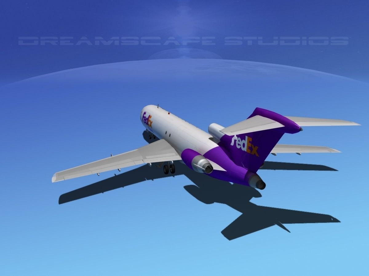Boeing 727-200 FedEx 2 3D model_12