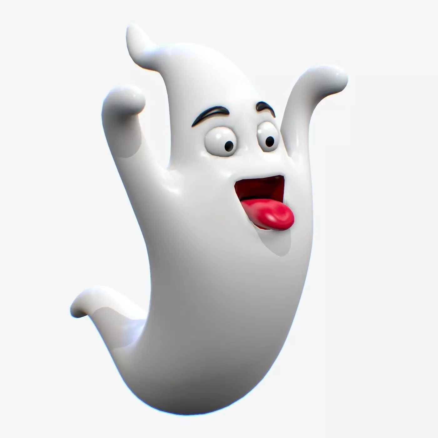 Cartoon Ghost Character Low-poly 3D model