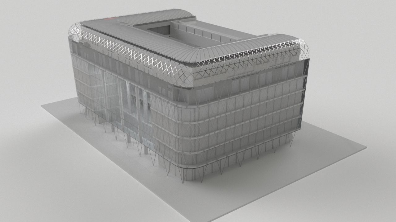 Vorosmarty square business center - Budapest Low-poly 3D model_8