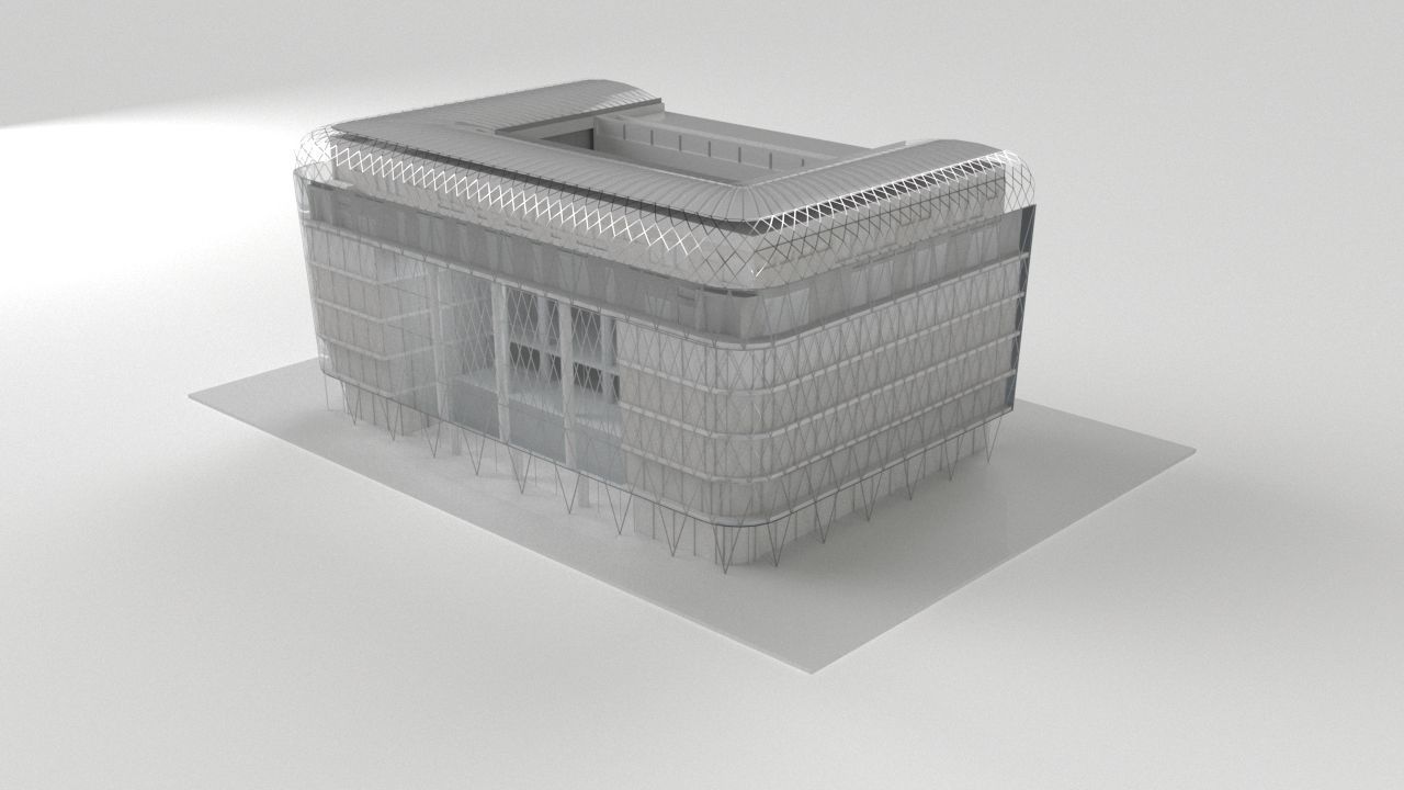 Vorosmarty square business center - Budapest Low-poly 3D model_7