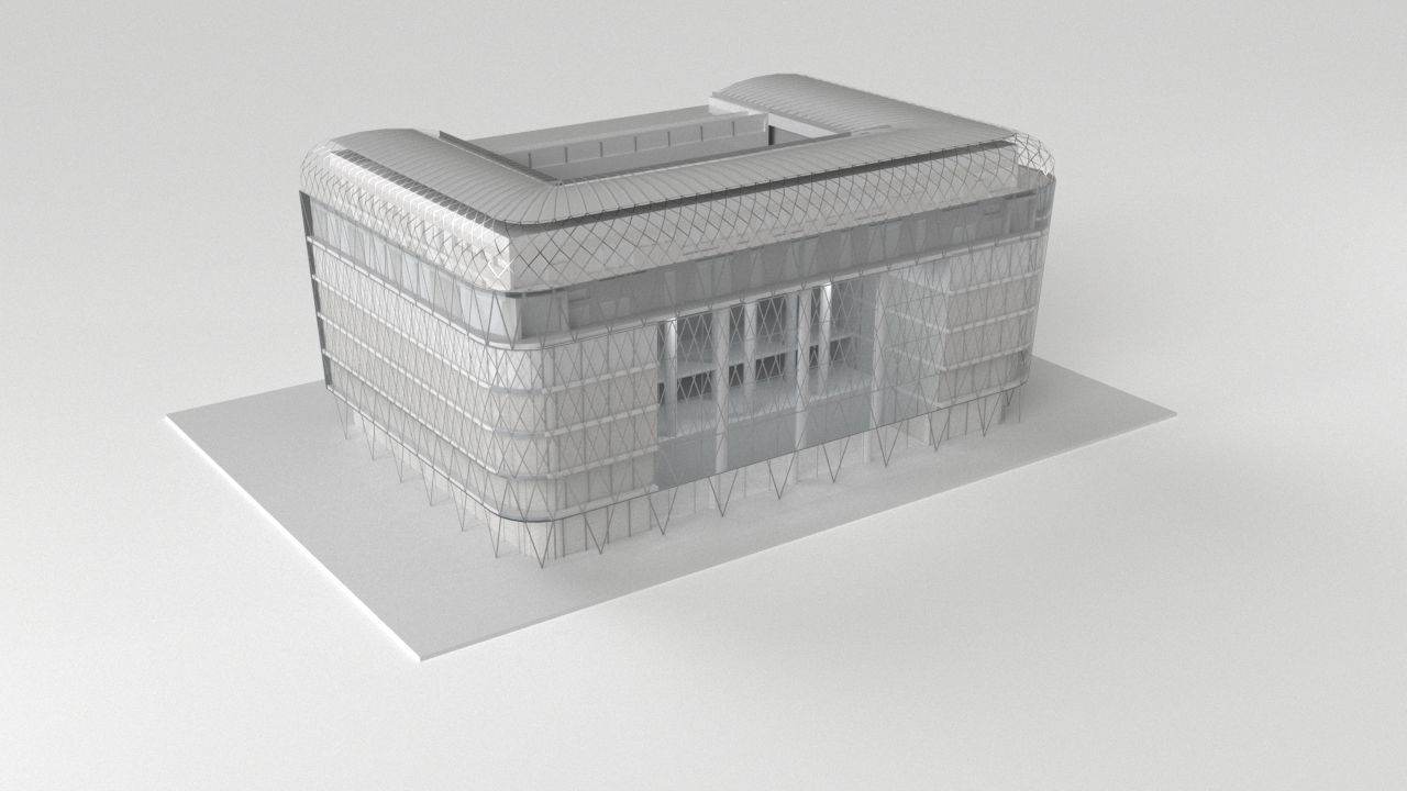 Vorosmarty square business center - Budapest Low-poly 3D model_1
