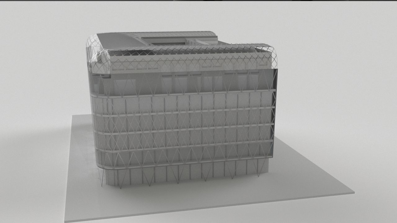 Vorosmarty square business center - Budapest Low-poly 3D model_9