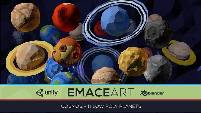 Low Poly Cosmos Project - Planets Low-poly 3D model