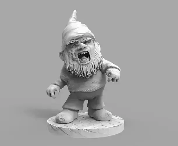Zombie Evil Garden Gnome 3D Print Model Diorama 3D print model