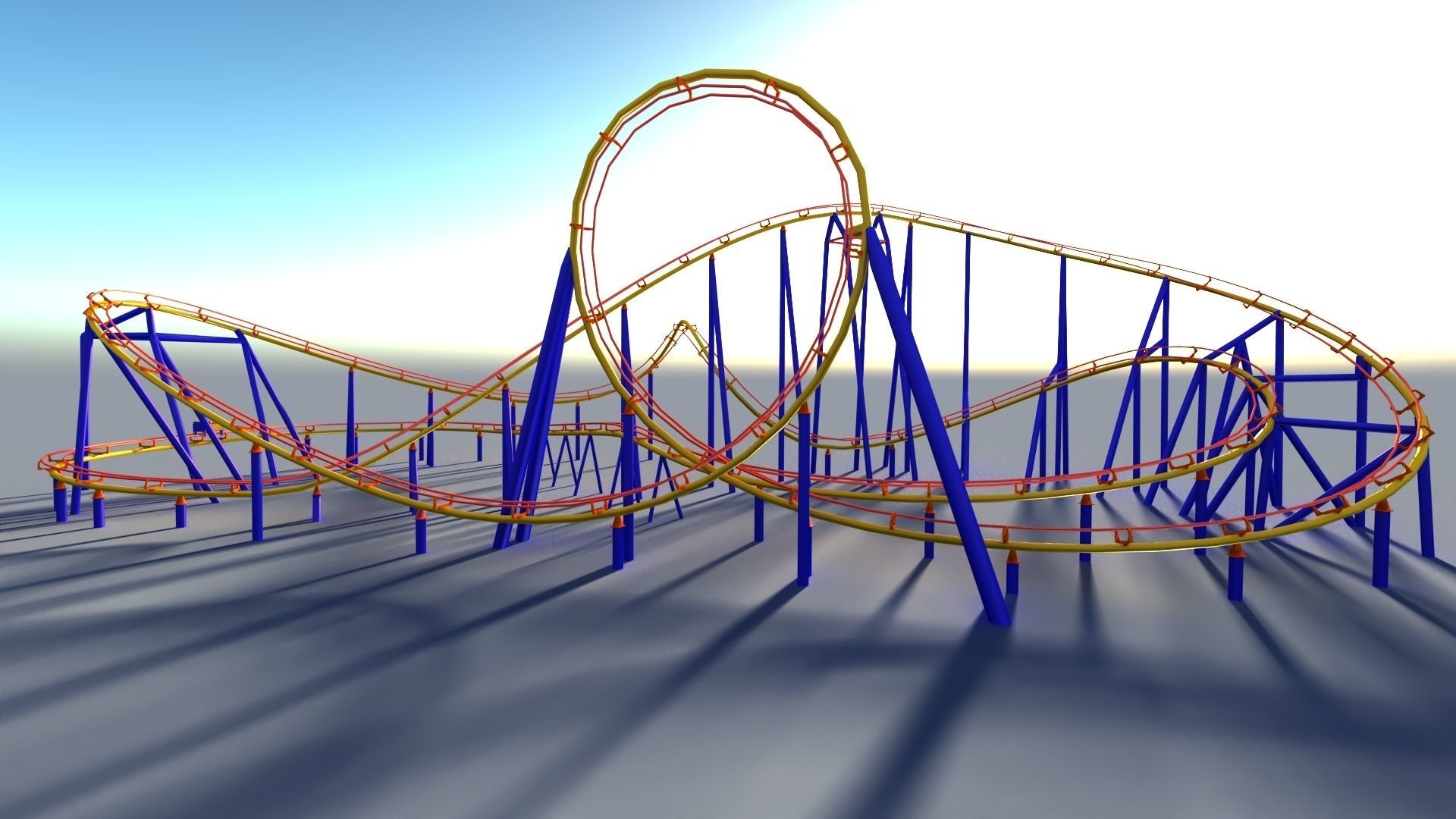 Roller coaster VR Unity PKG Low-poly 3D model_4