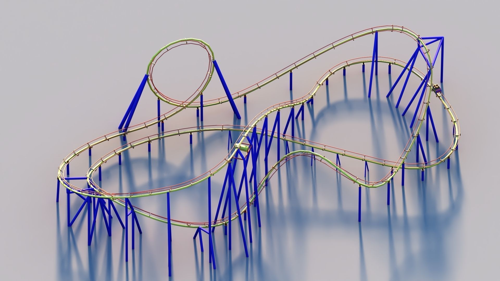 Roller coaster VR Unity PKG Low-poly 3D model_3