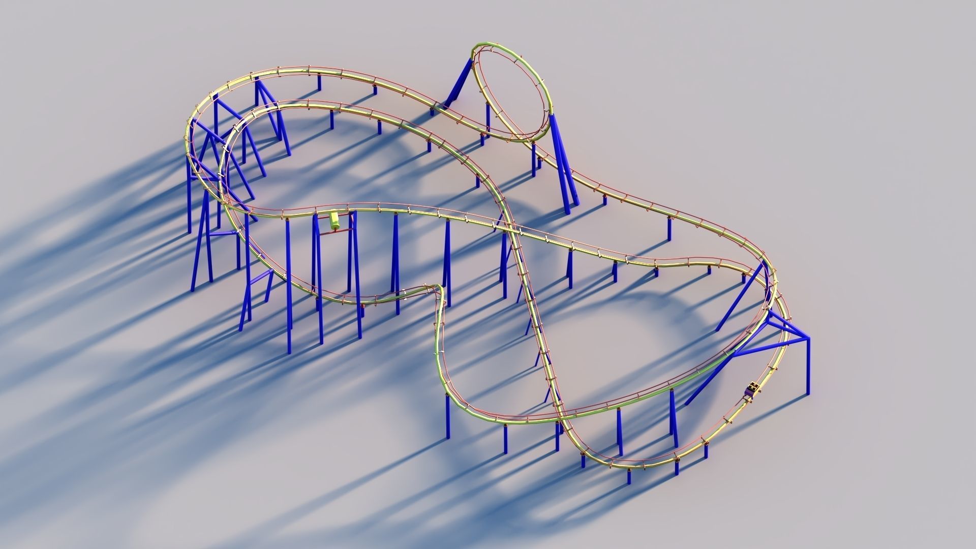 Roller coaster VR Unity PKG Low-poly 3D model_8