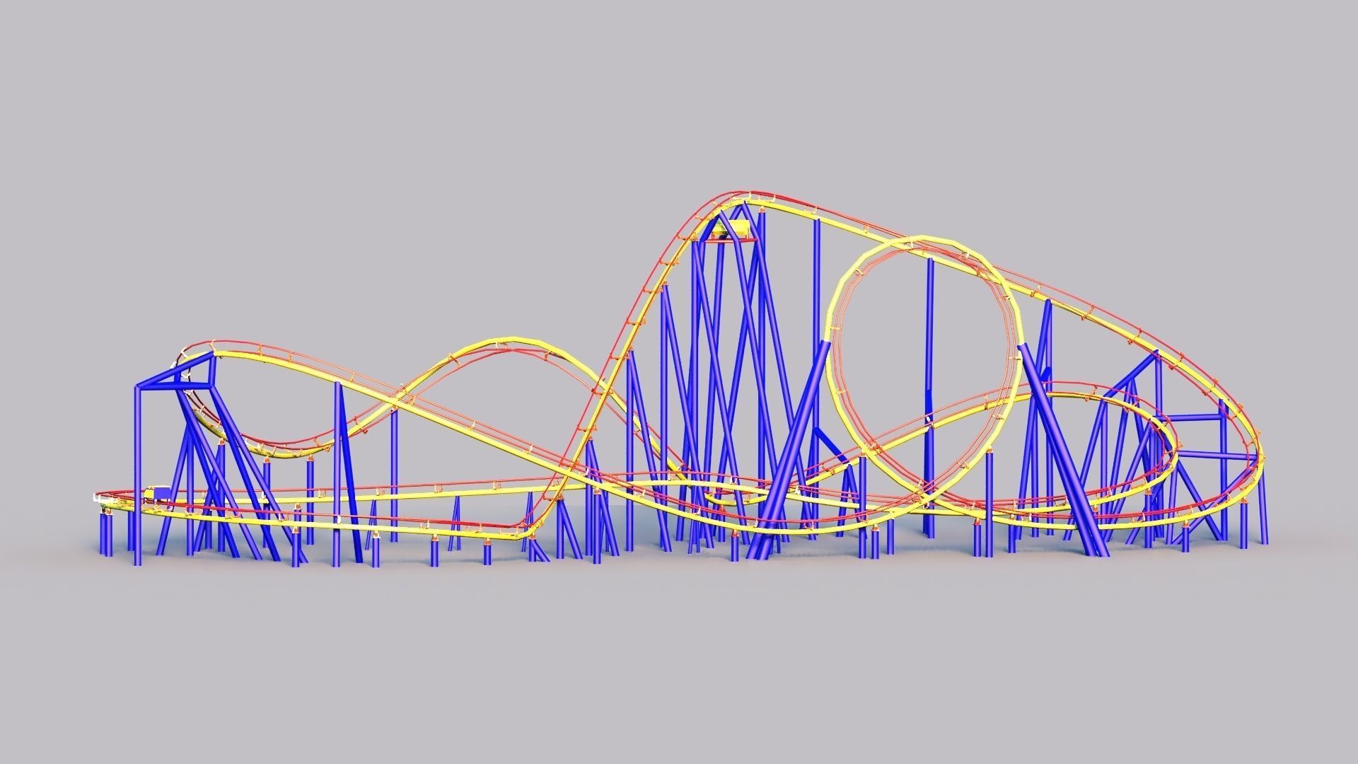 Roller coaster VR Unity PKG Low-poly 3D model_5