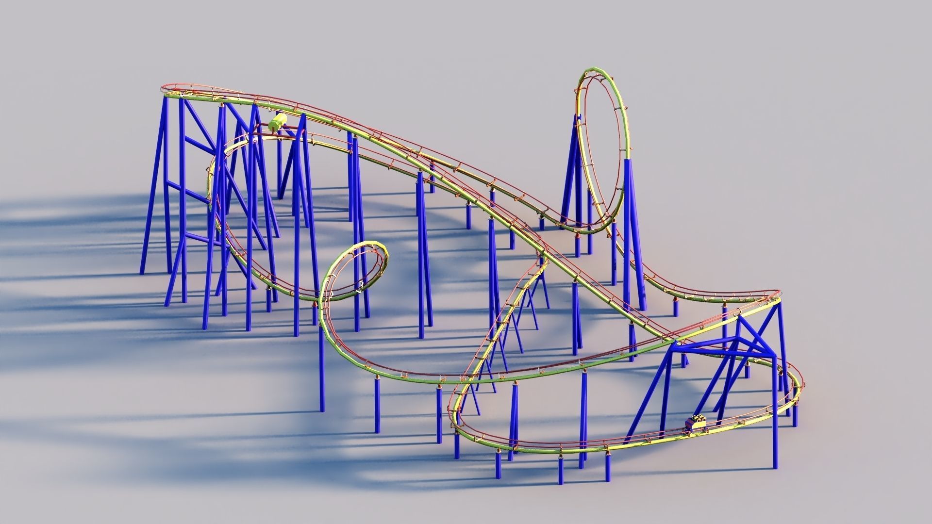 Roller coaster VR Unity PKG Low-poly 3D model_6